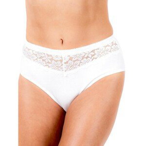 Cotton white panties with a high waist and lace