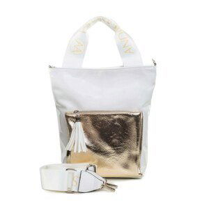 Ladies' white and gold bag