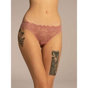 Ladies' pink lace panties with a bow