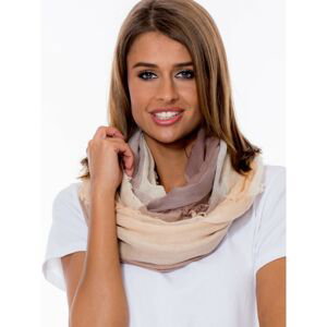 Dark beige women's scarf with a wide check pattern