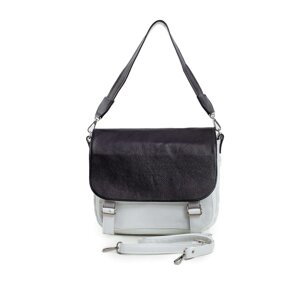 Women's black and white bag made of ecological leather