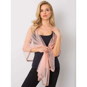 Ladies' peach scarf with a decorative finish