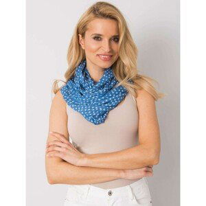 Women's blue scarf with a print of hearts