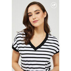 Organic Cotton Striped Blouse - Black