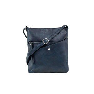 Dark blue faux leather bag with pockets