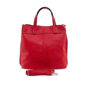 Red faux leather bag