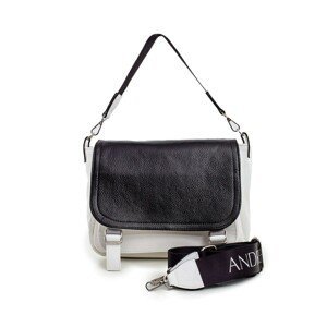 Ladies' black and white bag with a flap