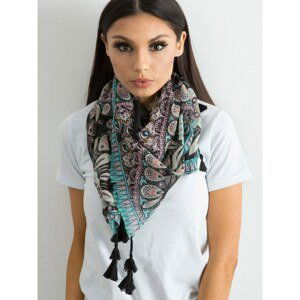 Black scarf with ethnic print