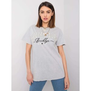 Light grey T-shirt with Carol RUE PARIS print