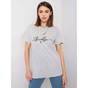 Light grey T-shirt with Carol RUE PARIS print