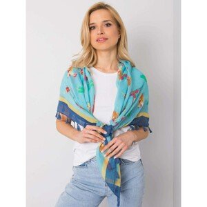 Blue scarf with color print