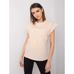 Peach T-shirt with print Ciara RUE PARIS