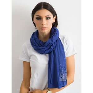 Dark blue scarf with an application