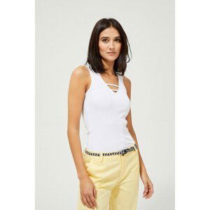 Top with a decorative neckline - white