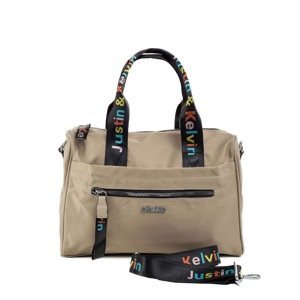 Ladies' dark beige bag with a detachable strap