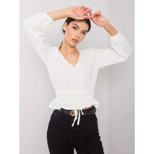 RUE PARIS White blouse with gathers