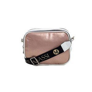 Eco-leather bag in white and pink