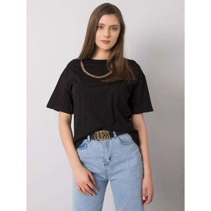 Black cotton T-shirt Donna RUE PARIS