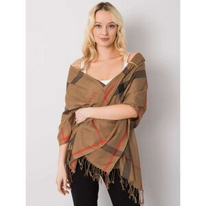 Light brown checked women's scarf