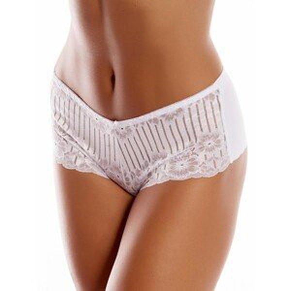 Seamless white panties with a decorative finish