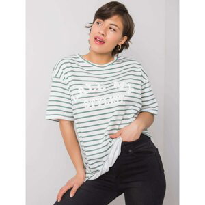 White and green striped T-shirt by Emmarie RUE PARIS