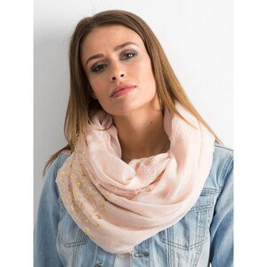 Pale pink scarf with golden spots