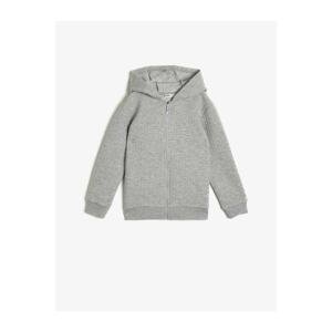 Koton Boy Gray Zipper Detailed Sweatshirt