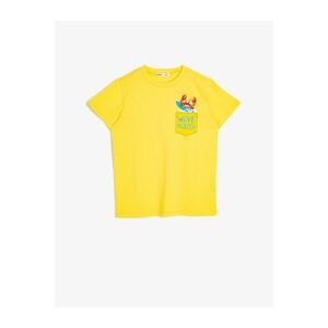 Koton Boy's Yellow Crew Neck T-Shirt
