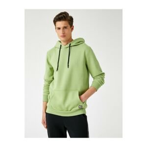 Koton Men's A.Green Hooded Sweatshirt With Pocket