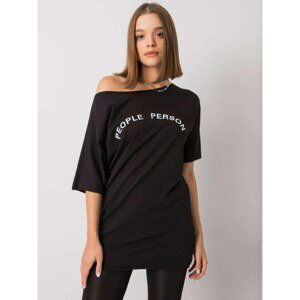 Lady's black cotton blouse with inscription