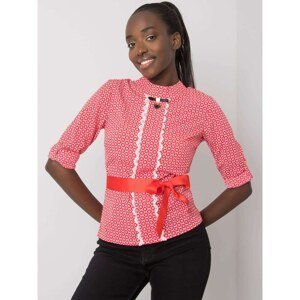 White and red blouse with Tiana pattern