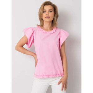 Pink blouse with ruffles