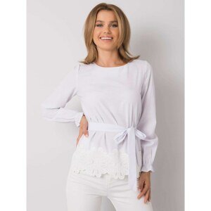 White blouse with belt by Doroththea