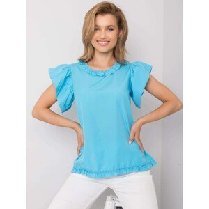 Blue blouse with ruffles