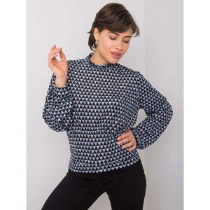 Black and blue blouse with patterns Abrian RUE PARIS
