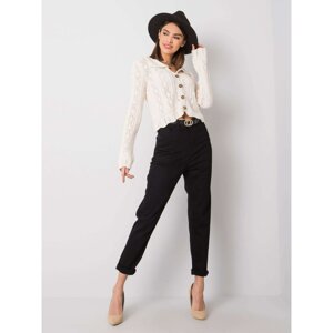 RUE PARIS Black high-waisted pants