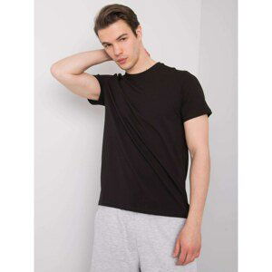 LIWALI Black plain mens T-shirt