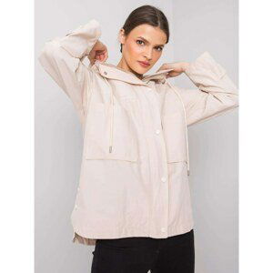 RUE PARIS Light beige women's jacket with a hood