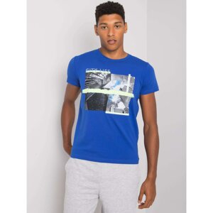 Men's dark blue cotton t-shirt