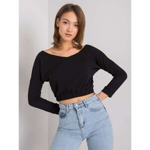RUE PARIS Black blouse with long sleeves