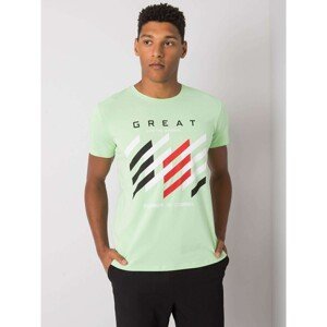 Light green men's t-shirt with a colorful print