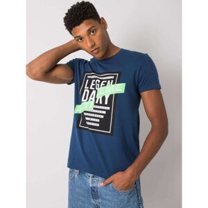 Light navy blue men's t-shirt with a print