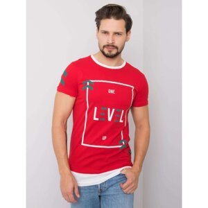 Men's red T-shirt with print