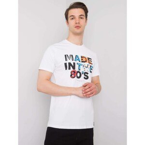 White men's T-shirt LIWALI with inscription