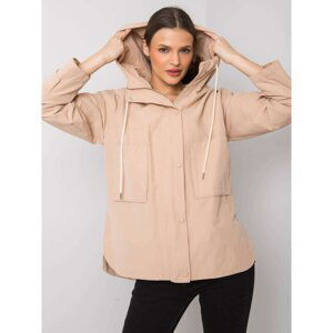 RUE PARIS Ladies' beige jacket with a hood