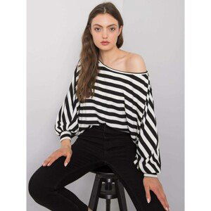 RUE PARIS Black and white oversize blouse