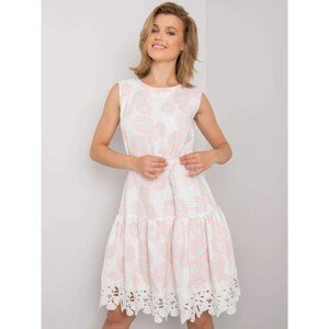 White and pink floral dress