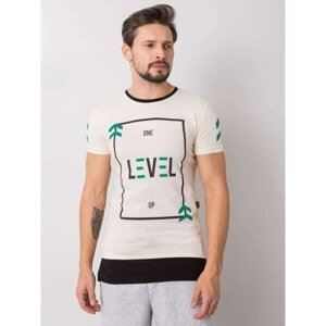 Cream men's t-shirt with a print