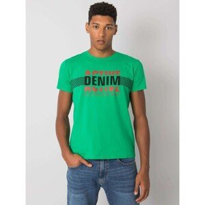 Dark green men's cotton t-shirt with a print