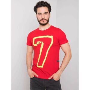Men's red cotton t-shirt with a print